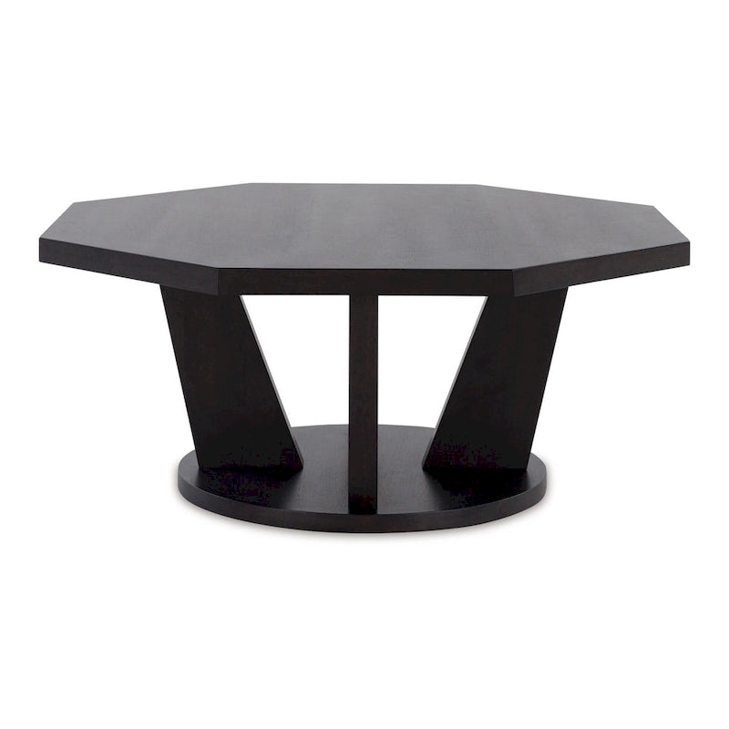 Tavolino da cocktail da 40 pollici ottagonale in legno marrone espresso
