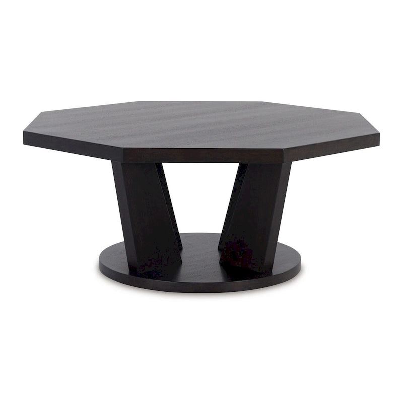 Tavolino da cocktail da 40 pollici ottagonale in legno marrone espresso