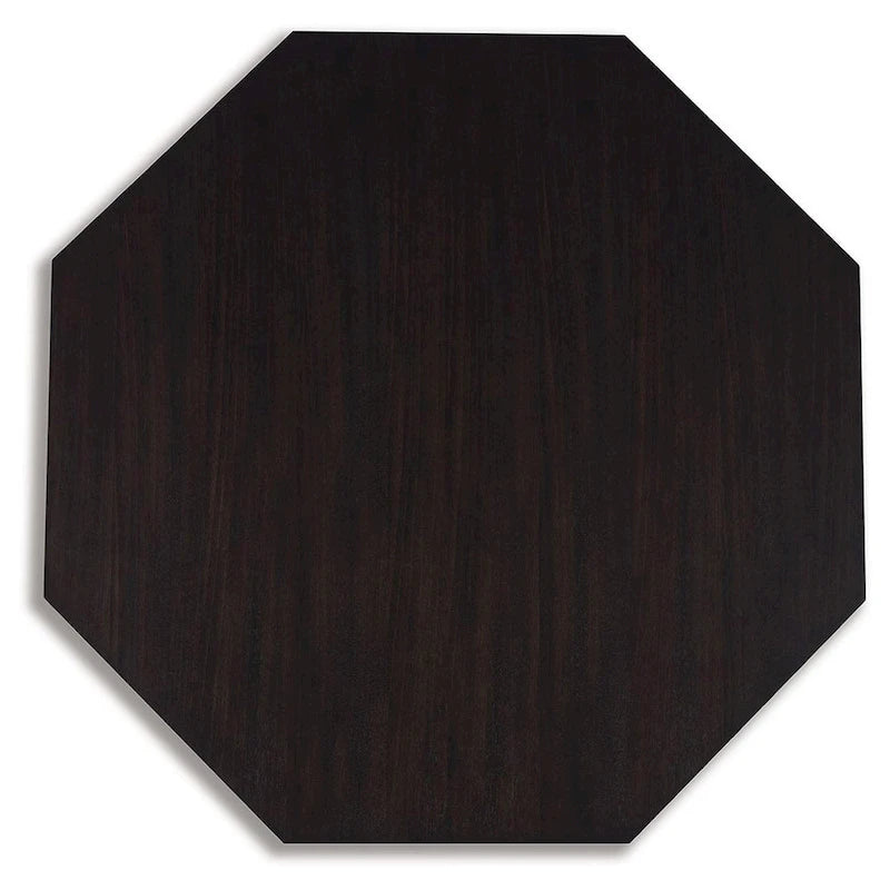 Tavolino da cocktail da 40 pollici ottagonale in legno marrone espresso