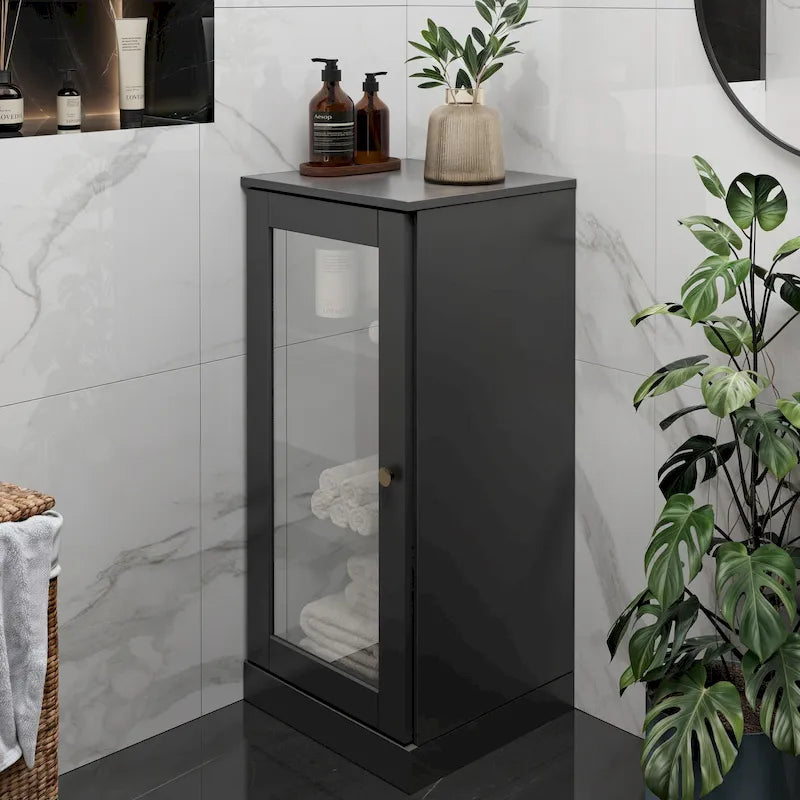 16.5-inch badkamerkast van massief hout met optionele deuren