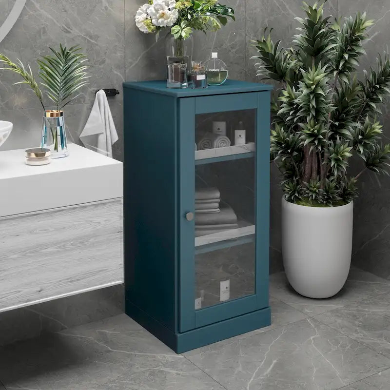 16.5-inch badkamerkast van massief hout met optionele deuren