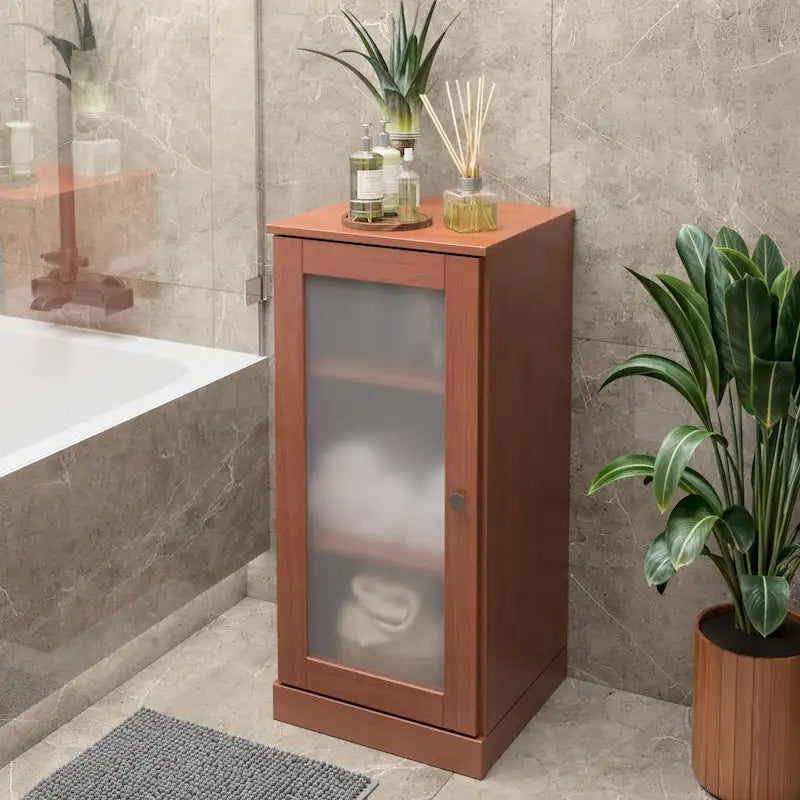 16.5-inch badkamerkast van massief hout met optionele deuren