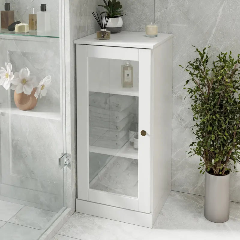 16.5-inch badkamerkast van massief hout met optionele deuren