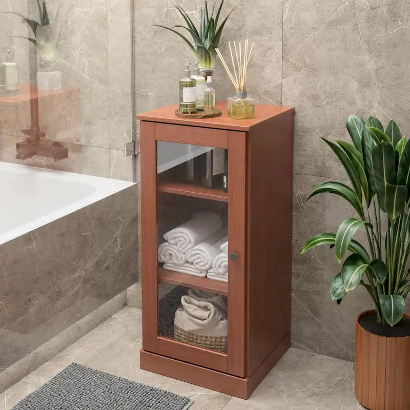 16.5-inch badkamerkast van massief hout met optionele deuren