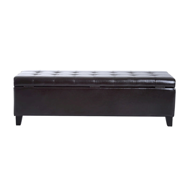 Banquette ottomane de rangement capitonnée de 51 pouces en similicuir
