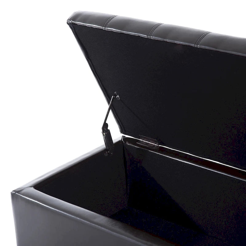 Banquette ottomane de rangement capitonnée de 51 pouces en similicuir