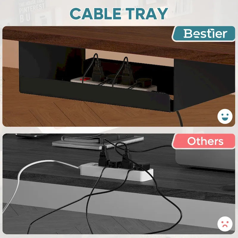 Elektricky výškově nastavitelný stojací stůl s USB portem a organizací kabelů