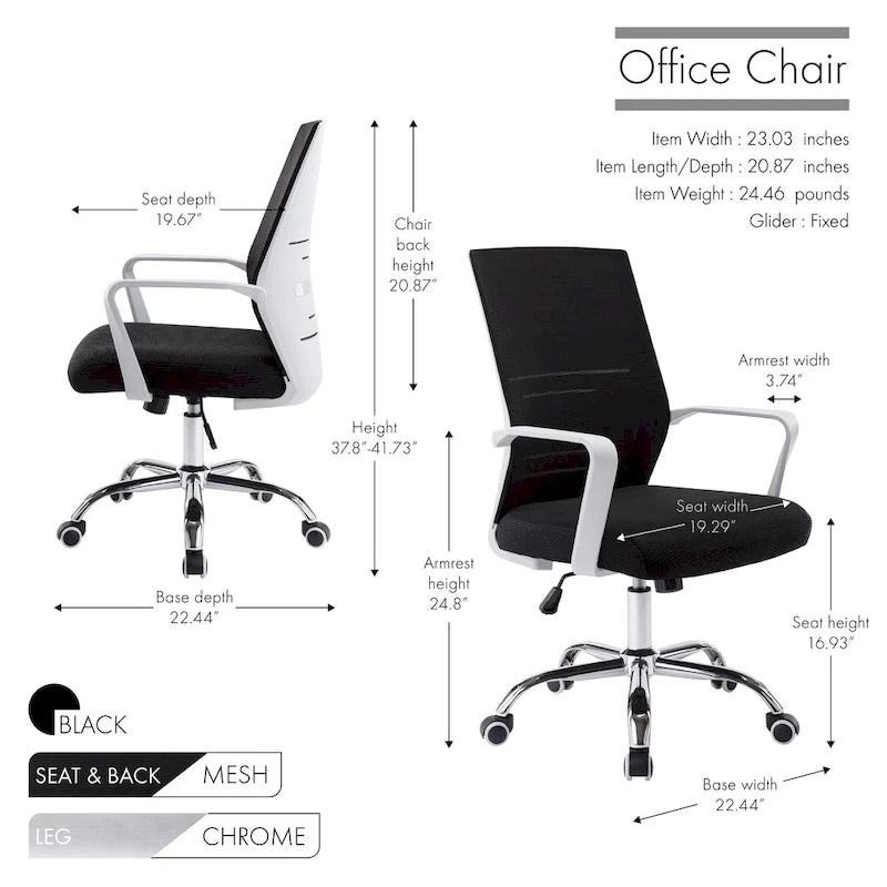 Ergonomická otočná kancelářská židle se síťovaným opěradlem a nastavitelnou výškou