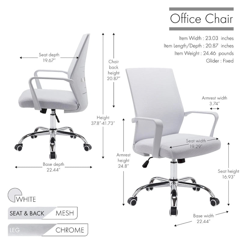 Ergonomická otočná kancelářská židle se síťovaným opěradlem a nastavitelnou výškou