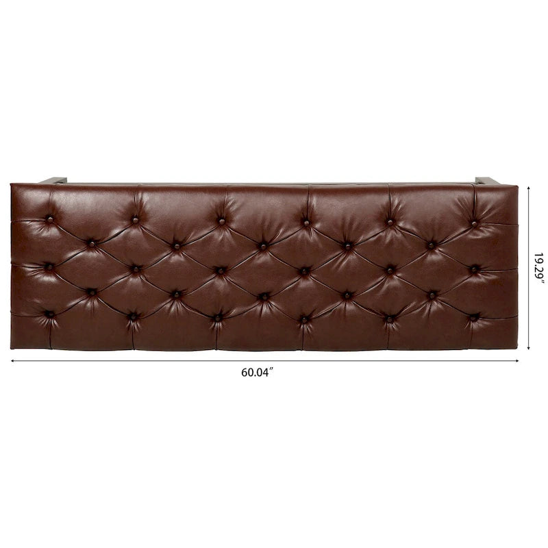 60" Upholstered Entryway & Bedroom Bench with Birch Wood Legs