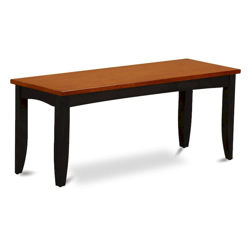 52" Solid Rubberwood Dining Bench with Rectangular Seat — Multiple Finishes