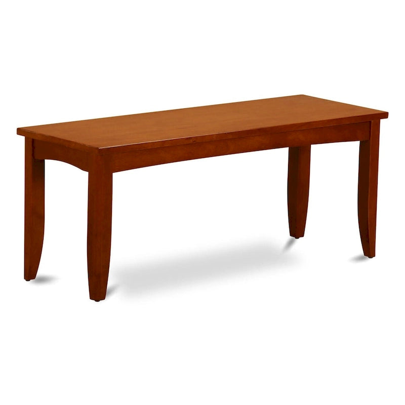 52" Solid Rubberwood Dining Bench with Rectangular Seat — Multiple Finishes