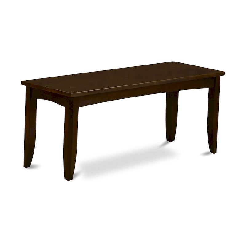52" Solid Rubberwood Dining Bench with Rectangular Seat — Multiple Finishes