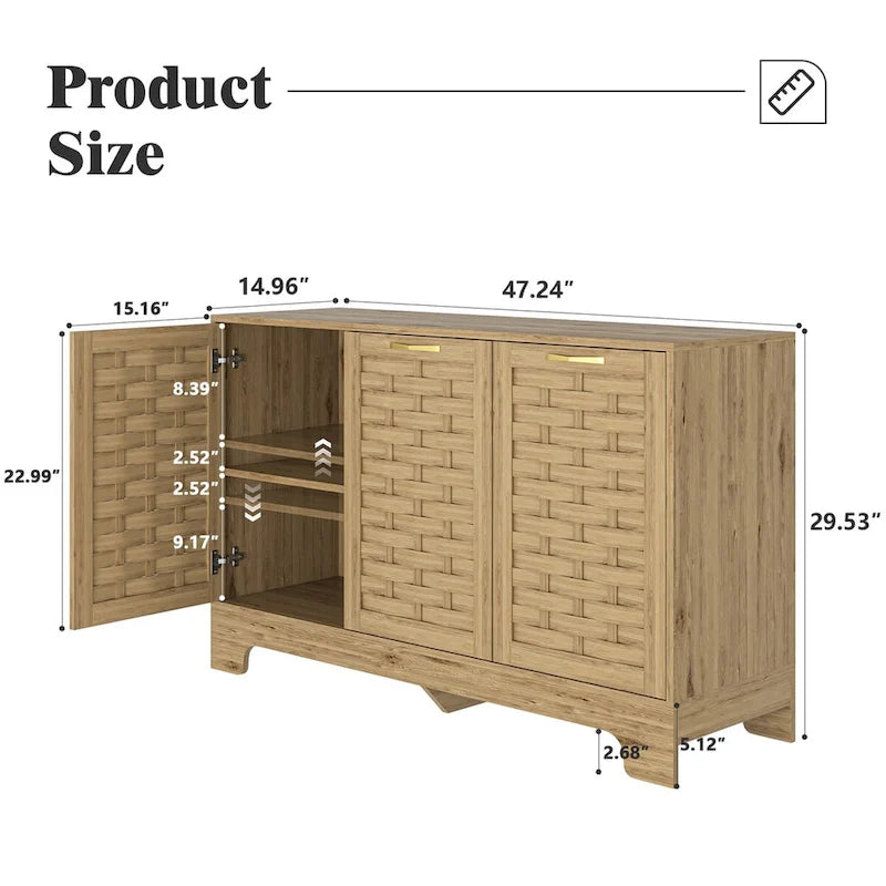 Buffetschrank für die Kaffeebar im Landhausstil mit Schublade und verstellbarem Regalboden