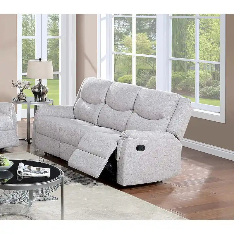 3-Seat Manual Recliner Sofa with Plush Armrests and Headrest Support