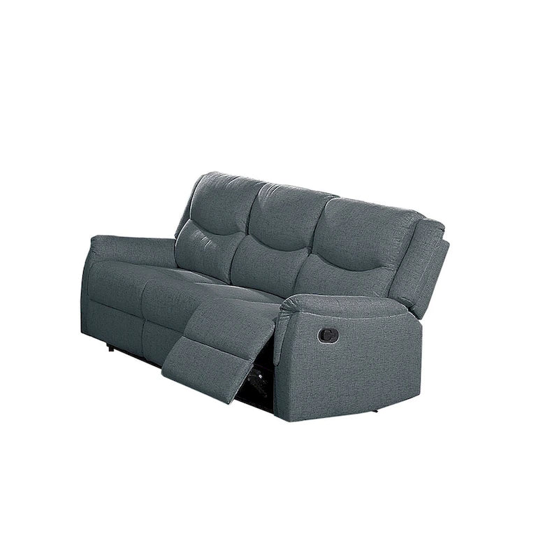 3-Seat Manual Recliner Sofa with Plush Armrests and Headrest Support