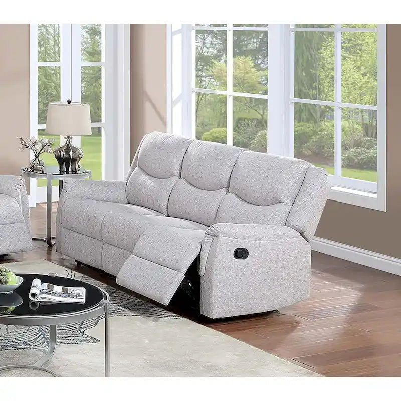 3-Seat Manual Recliner Sofa with Plush Armrests and Headrest Support