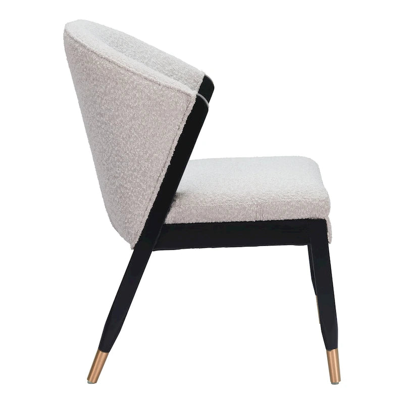 Chaise de salle à manger moderne rembourrée avec structure en bois massif — Gris brumeux