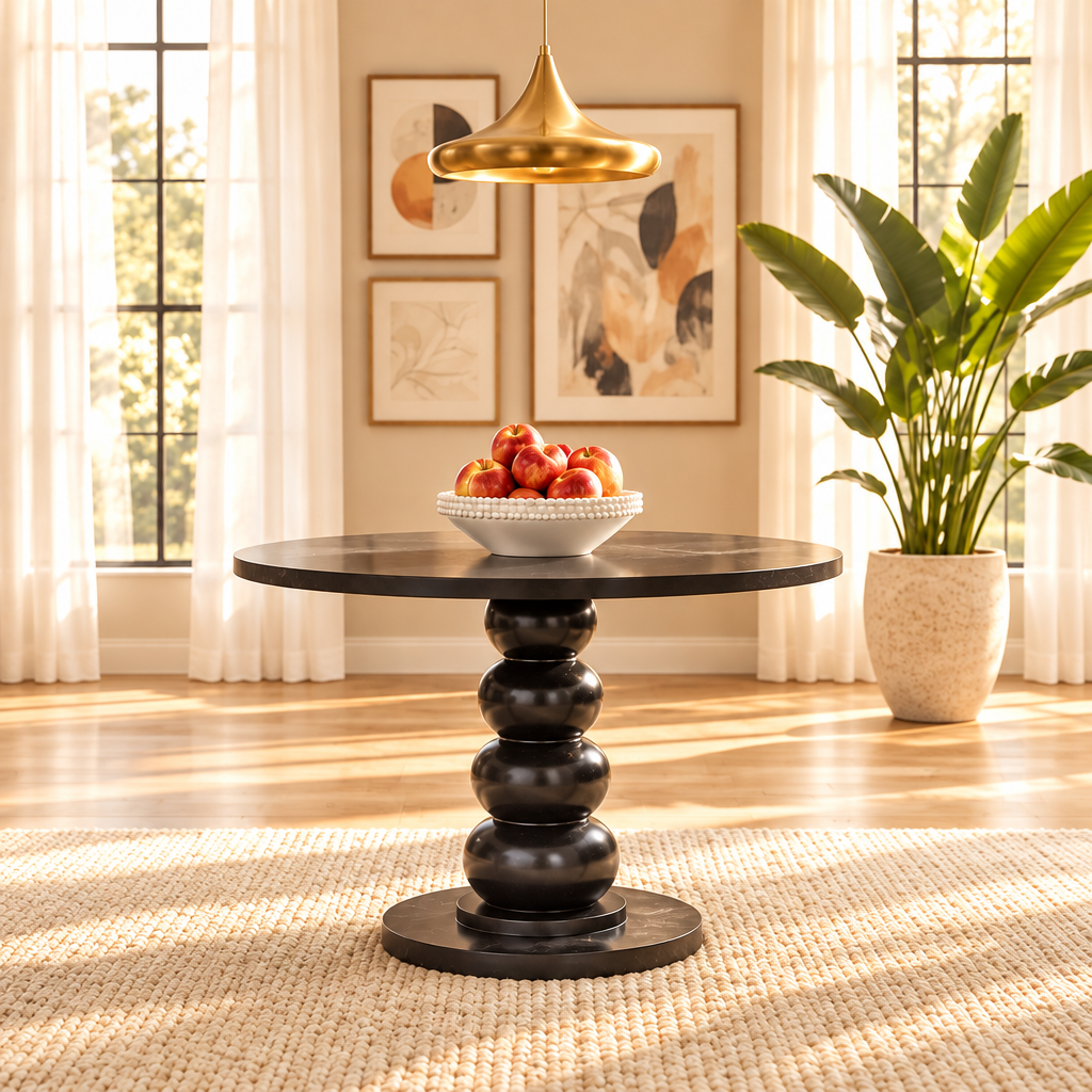 Black Round Table No Chairs Square