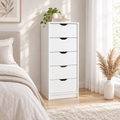 White 5 Drawer Tall Dresser New Background