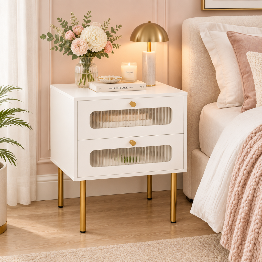 White Nightstand Square Scene